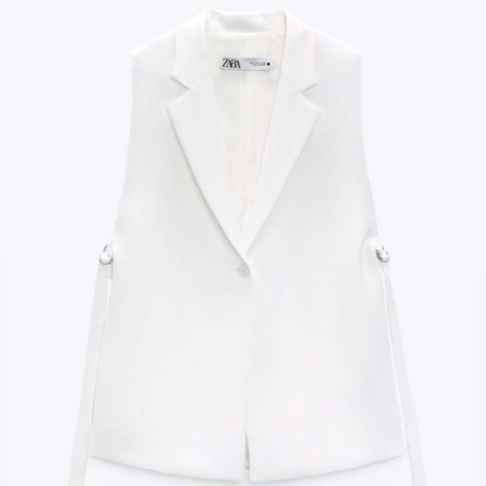 Zara Sleeveless Blazer Vest with Slits
